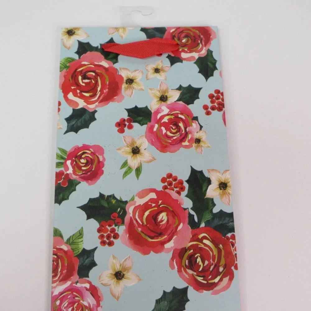 Lot of 3 Pioneer Woman Gift Bag Christmas Holiday Wishful Winter Blue Floral New